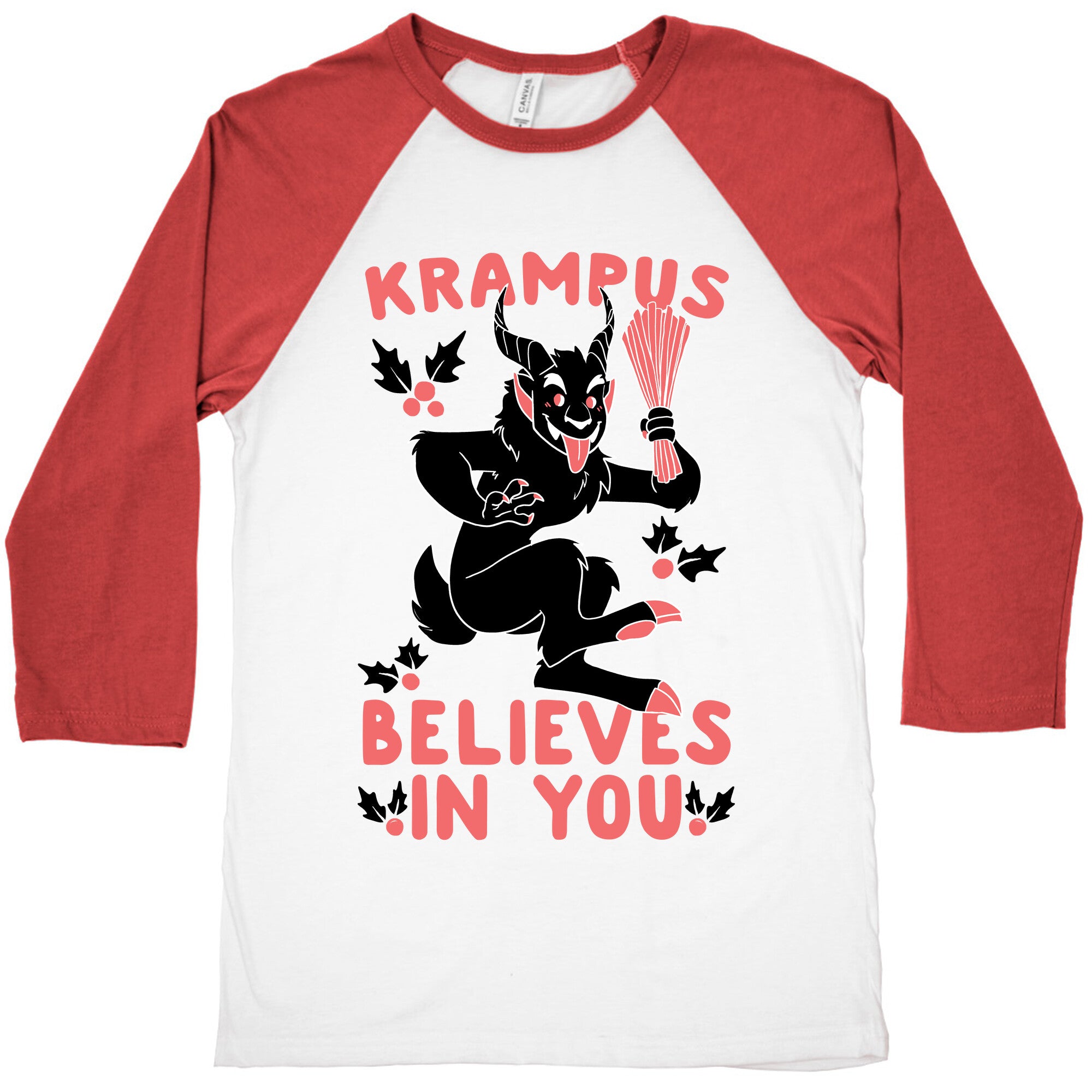 Krampus Believes in You Baseball Tee